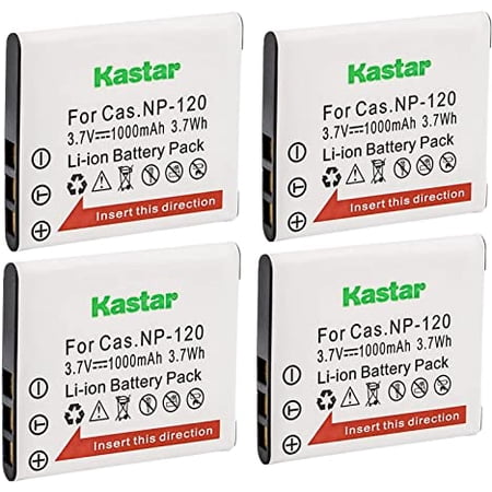 Kastar 4-Pack Battery CNP-120 Replacement for Casio Exilim EX-Z31 Exilim EX-Z680 Exilim EX-Z690 Exilim EX-Z770 Exilim EX-Z780 Exilim EX-Z790 Exilim EX-Z880 Exilim EX-Z890 Camera