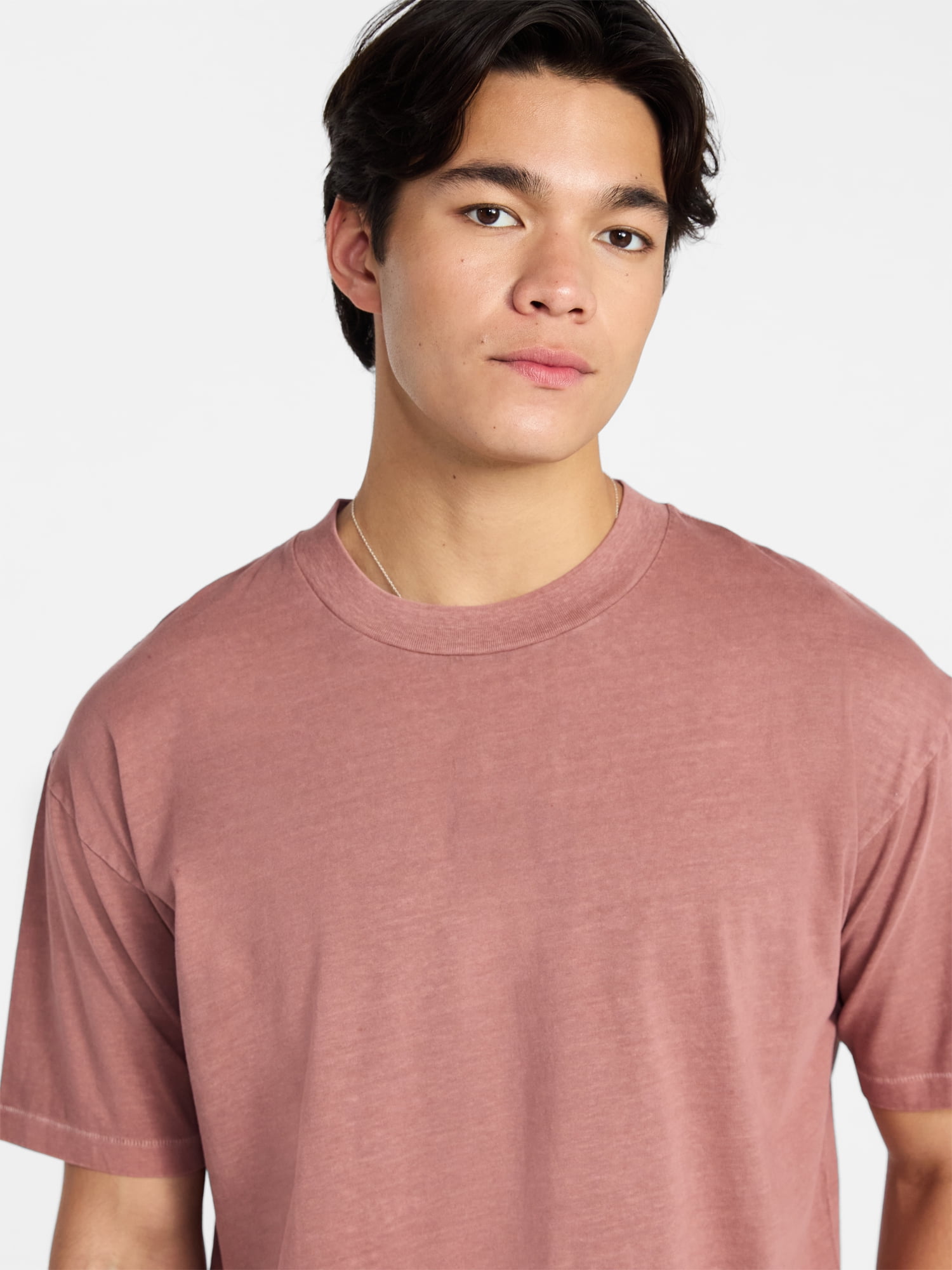 No Boundaries Cotton Oversized Cropped Tee with Short Sleeves, Men's and Big Men's XS-5XL
