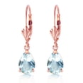 thumbnail image 2 of Galaxy Gold 14k Rose Gold Dangle Earrings with Aquamarine, 2 of 3