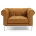 thumbnail image 5 of Modway Idyll Tufted Button Upholstered Leather Chesterfield Armchair in Tan, 5 of 6