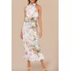 thumbnail image 2 of Vestido Maxi de Satén sin Mangas con Cuello Simulado para Mujer PRETTYGARDEN Talla S, 2 of 5