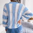 thumbnail image 4 of Suéter de mujer Mangas largas de linterna Cuello en V Bloque de color Estampado de leopardo Loose Fit Sweater, 4 of 6