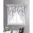 thumbnail image 3 of Purple Spring Floral Swag Valances for Windows, Summer Botanical Weeping Vintage Rod Pocket Sheer Valances for Large Windows, Swag Toppers Light Filtering for Kitchen Living Room 2 Panels 36''x63'', 3 of 6