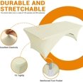thumbnail image 3 of USA Spandex Table Cover - 8 ft. Fitted, 30+ Colors, Polyester Stretch Spandex Table Toppers, 2 Pack (Ivory), 3 of 4