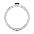 thumbnail image 2 of TimeLe$$ Classics Round and Emerald Cut Natural Sapphire Gemstone Ring in 14K White Gold (Size: 7), 2 of 6