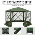 thumbnail image 4 of Outsunny 12x12ft Pop-Up Hexagon Gazebo, with Mesh Netting Walls and Carry Bag, Green, 4 of 9