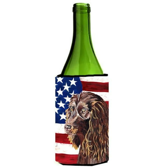Boykin Spaniel Usa American Flag Wine bottle sleeve Hugger