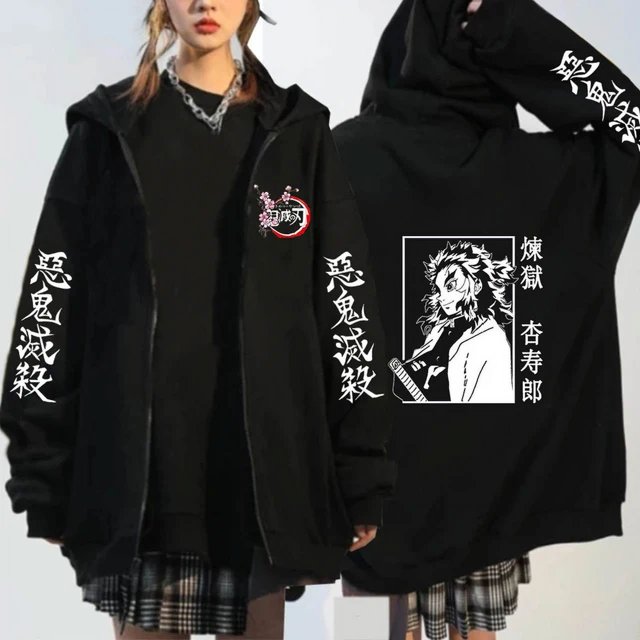 Sudadera con capucha de Anime Kochou Shinobu, chaqueta informal de Manga con cremallera, Harajuku, Demon Slayer, No Yaiba Kimetsu, abrigos de invierno y otoño