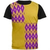 Mardi Gras Party Purple and Gold Adult Black Back T-Shirt - Small