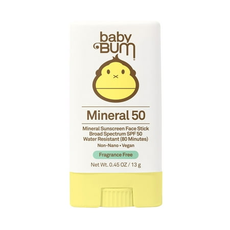 Sun Bum Baby Bum Mineral Sunscreen Face Stick SPF 50 Fragrance Free 0.45oz