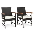 thumbnail image 1 of Costway Conjunto de 2 Sillas de Mimbre para Patio Sillas de Ratán PE con Cojín Suave Reposabrazos Marco Metal Sillones para Jardín Balcón Piscina, 1 of 8