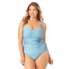 Anne Cole Plus - Scoop Neck Shirred One Piece Swimsuit