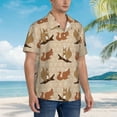 thumbnail image 3 of Pofeuu Cartoon Squirrel Print Hawaiian Shirt for Men Sleeves Casual Button Down Summer Beach Dress Shirts T-Shirts,X-Large, 3 of 7