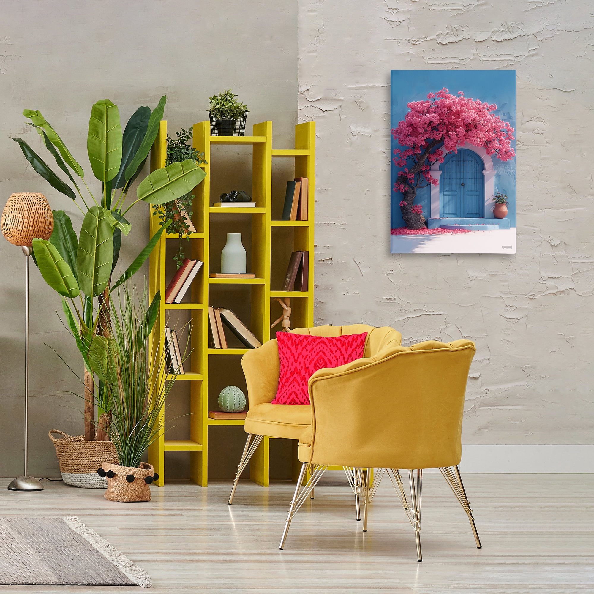 Stupell Industries Tree Circling Doorway Buildings & Architecture Painting Wrapped Canvas Art Print Wall Art, 20 x 30