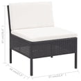 thumbnail image 2 of vidaXL Garden Lounge Set Black PE rattan Medium Modular, 2 of 6