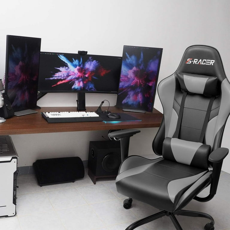Lacoo Gaming Chair PU Leather Reclining Racing Style Lacoo Gaming Chair PU Leather Reclining Racing Style