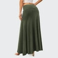 thumbnail image 5 of Mohiass Casual Flowy Long Skirts for Women, Jersey Knit Fabric Good Elasticity Ankle Length Maxi Skirt with High Waist. Army Green L, 5 of 9