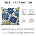 thumbnail image 5 of Creowell Throw Pillow Cover Farmhouse Decorative Pillow Cover Green Spring Flower Blue Yellow and Navy Chrysanthemum Brown Square Cushion Covers Sofa Bed Décor White, 5 of 5