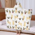 thumbnail image 5 of Cute Cartoon Pug Hooded Bath Towel，60"x35" for Ages 3 To 12 Kids, Quick Dry Lightweight Soft Microfiber Hood Beach Towel Cover Up for Kids, 5 of 7