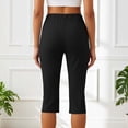 thumbnail image 6 of Capri Pants for Women Summer Solid Slim Trousers Pocket Side Slit 7/8 Length Casual Womens Pants Black L, 6 of 7