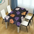 thumbnail image 4 of Yayeee Tablecloths 60" x 108" Rectangle Wrinkle Resistant Party Table Cover, Orange Halloween Ghosts, 4 of 8