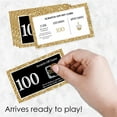 thumbnail image 2 of Big Dot of Happiness Adult 100th Birthday - Gold - Birthday Party Game Scratch Off Cards - 22 Count, 2 of 6