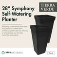 thumbnail image 2 of Tierra Verde 2 Pack Self Watering Planter, Symphony, 15"W x 28"H, Black, 2 of 12