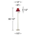 thumbnail image 4 of 360 Lighting Modern Swing Arm Floor Lamp 60.5" Tall Brushed Nickel Red Silk Dupioni Bell Shade for Living Room Reading Bedroom Office, 4 of 4