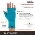 thumbnail image 6 of Alpaca Knit Fingerless Mittens - Super Soft Baby Alpaca - Made in the USA - Small - Teal, 6 of 6