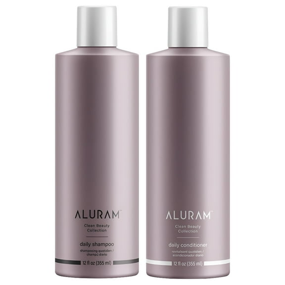 Aluram Daily Coconut Water Based Daily Hair Shampoo & Conditioner Set, 12 Fl Oz Each