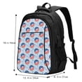 thumbnail image 5 of Pofeuu Donut with the USA Fag Print Storage Laptop Backpack with USB Charging Port[Water Resistant] College Computer Bookbag Fits, 5 of 7