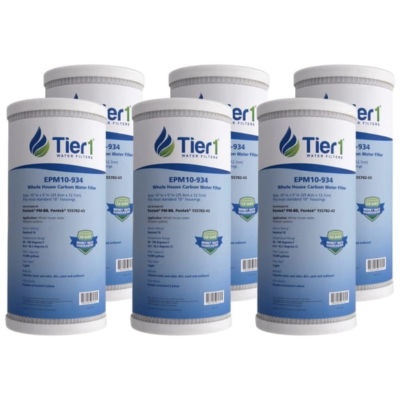 Tier1 30 Micron 10 Inch x 2.5 Inch Pleated Polyester Whole House Sediment Water Filter Replacement Cartridge Kit with O-ring and Lubricant | Compatible with Pentek R30, SPC-25-1030, Home Water Filter