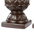 thumbnail image 4 of Ceramic Artichoke Bookends on Square Base, Pair of 2, Brown- Saltoro Sherpi, 4 of 5