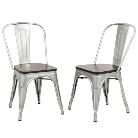 Set Stacking Chair - Carolina Cottage Cashel Stacking Chairs Set of 2 silver/elm