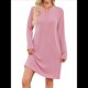 thumbnail image 2 of Vestido Informal de Larga con Bolsillos y Cuello en V para Mujer, Holgado, para Otoño e Invierno Rosa XL, 2 of 10
