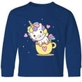 thumbnail image 3 of Inktastic Teacup Unicorn Long Sleeve Youth T-Shirt, 3 of 5