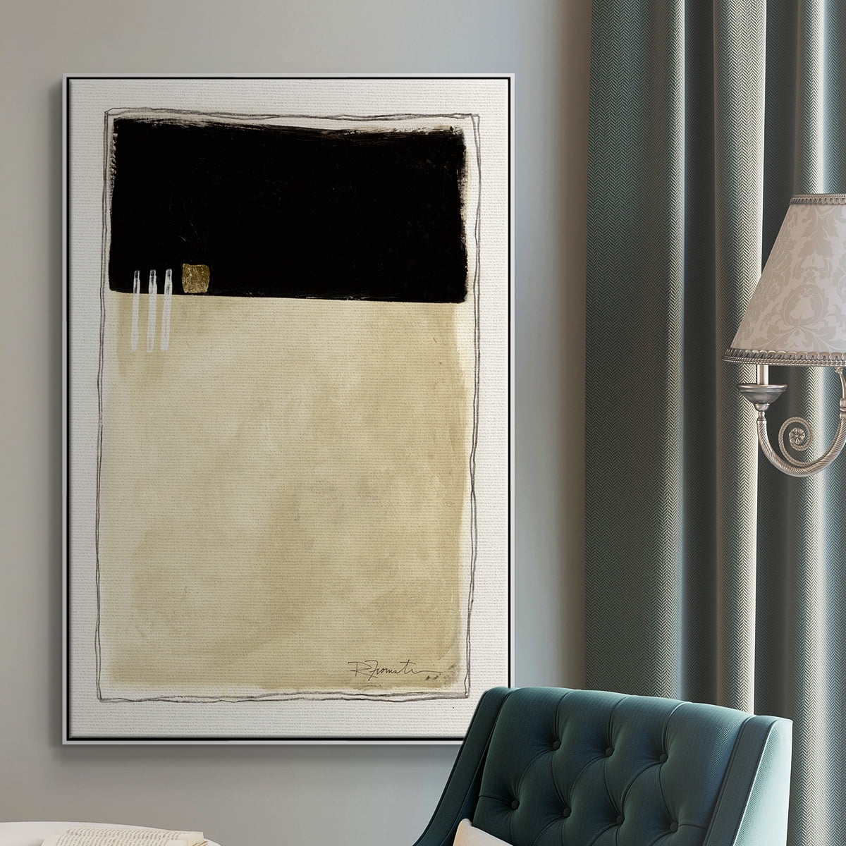 Inner Musing II Framed Premium Gallery Wrapped Canvas - Ready to Hang - 27 x 41 - White Floating Frame