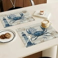 thumbnail image 4 of Crab Ocean Placemats Set of 4 Nautical Lighthouse Table Mats Washable Coastal Place Mats for Home Party Indoor Kitchen Dining Table Decoration 12x18 Inch, 4 of 6