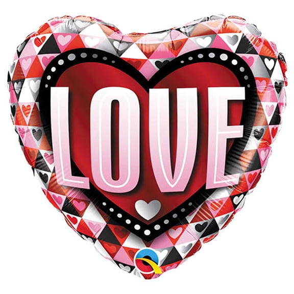 18 inch Love Triangles Foil Mylar Balloon - Party Supplies Decorations