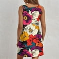 thumbnail image 3 of 4Th Of July Outfits For Women, Casual Tank Sundress With Pockets Floral Boho Beach T Shirts Round Neck Dresses Silk Black Prom Dresses Women Mexican Dress Work Dresses Midi (XXL, Red) ZMTing, 3 of 5