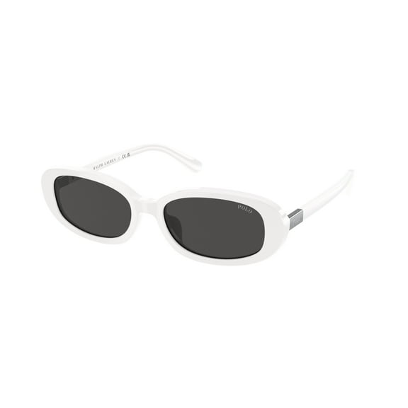 Polo Ralph Lauren PH 4198U Plastic Womens Oval Sunglasses Shiny White 53mm Adult