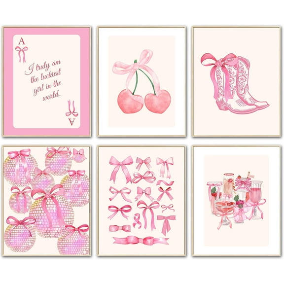 Valentine's Day Canvas Wall Art Prints Pink Heart Love Posters Sweet Watercolor Art Painting Unframed Romantic Posters for Valentines Home Room Gallery Decor, 8 x 10 inch Unframed