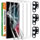 thumbnail image 1 of Chenchen for Samsung Galaxy S22 Ultra 5G Screen Protector [Not Glass], 3 Flexible TPU Film with 3 Tempered Glass Camera Lens Protector, Fingerprint Suitable, Case Friendly [3+3 Pack], 1 of 1