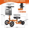 thumbnail image 3 of COSYWILL All Terrain Knee Scooter,Knee Walker Scooter for Foot Injuries,Adults Roller Scooter for with 10“ TPU Wheel,Compact Crutches Alternative,Orange, 3 of 8