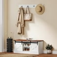 thumbnail image 2 of HOMCOM Coat Rack Shoe Bench Set Storage 100cm, White, 2 of 10