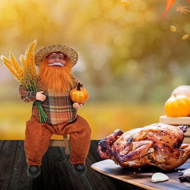 Figuras de Simución Decoración de Escritorio Adorno de Navidad Papá Noel de Pie / Sentado Figura de Papá Noel para Escena de Ventana de Visual sentado naranja Colco Cifras