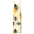 thumbnail image 5 of Flash Jumpsuits for Women World Bee Day Overalls Loose Causal Sleeveless Overall Striped Print Trendy Summer Overall Adjustable Spaghetti Strap Romper with Pockets Vacation Going Out Outfits, 5 of 5