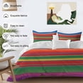 thumbnail image 3 of 3 Piece Mexican Stripes Duvet Cover Set Full Size, Microfiber Comforter/Quilt Cover with Corner Ties and 2 Pillowcases, Colorful Stripes Modern Art All Season Soft Bedding with Zipper Closure, 3 of 8