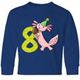 thumbnail image 3 of Inktastic 8th Birthday Axolotl with Ice Cream Long Sleeve Youth T-Shirt, 3 of 5
