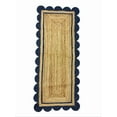 thumbnail image 2 of 2x7 Ft Navy Blue & Natural Jute Premium Scalloped Jute Rug – Handcrafted Natural Braided Carpet for Living Room, Bedroom, Entryway – Boho Home Decor, 2 of 5